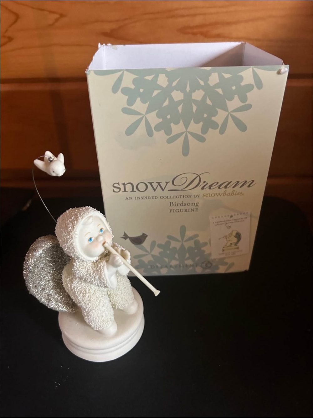 Department 56 Snow Babies " Birdsong " White Angel with Silver Glitter Wings 🪽